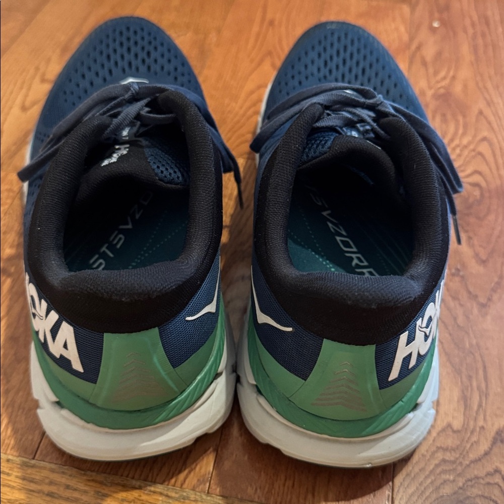 Men’s Hoka One One Navy and Green Sneakers, 12 - Picture 7 of 12